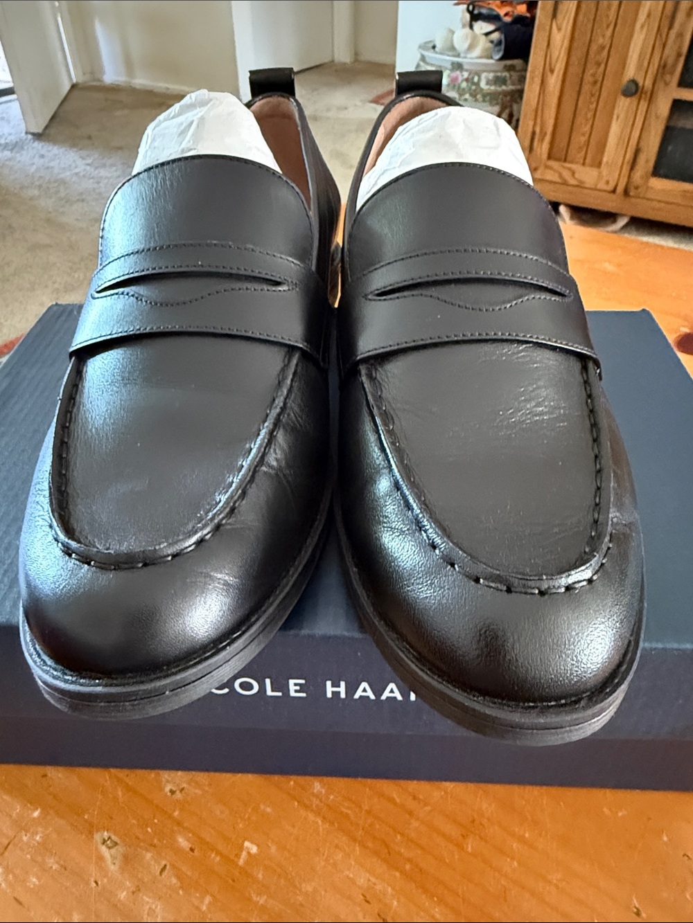 Cole Haan Black Leather Penny Loafers - women’s 8.5